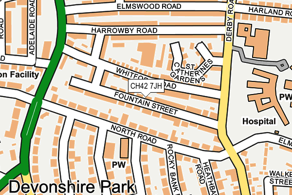 CH42 7JH map - OS OpenMap – Local (Ordnance Survey)