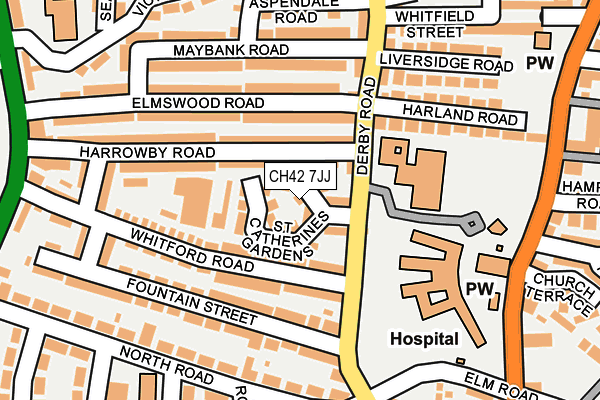 CH42 7JJ map - OS OpenMap – Local (Ordnance Survey)