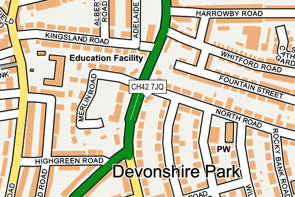 CH42 7JQ map - OS OpenMap – Local (Ordnance Survey)