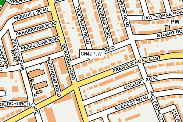 CH42 7JW map - OS OpenMap – Local (Ordnance Survey)