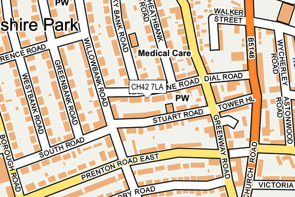 CH42 7LA map - OS OpenMap – Local (Ordnance Survey)