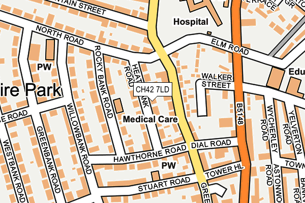 CH42 7LD map - OS OpenMap – Local (Ordnance Survey)