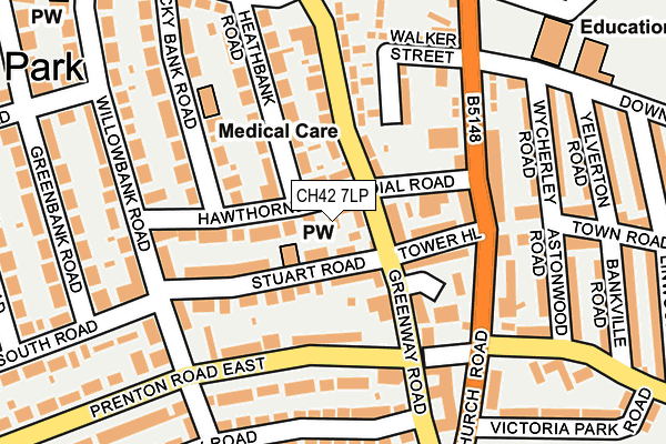 CH42 7LP map - OS OpenMap – Local (Ordnance Survey)