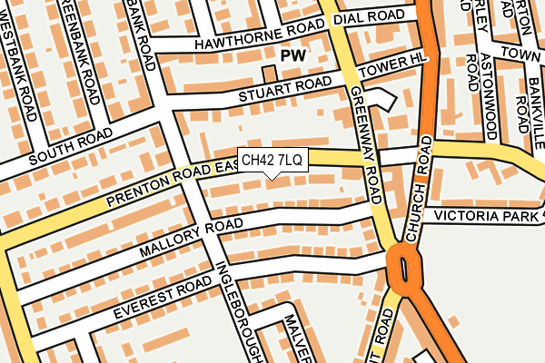 CH42 7LQ map - OS OpenMap – Local (Ordnance Survey)