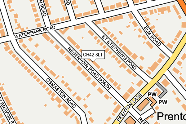 CH42 8LT map - OS OpenMap – Local (Ordnance Survey)