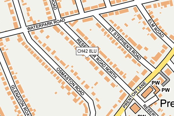 CH42 8LU map - OS OpenMap – Local (Ordnance Survey)