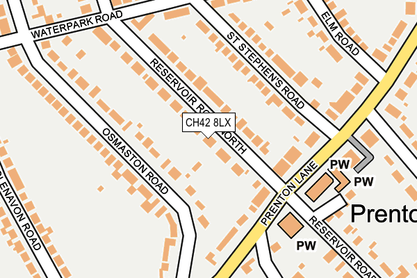 CH42 8LX map - OS OpenMap – Local (Ordnance Survey)