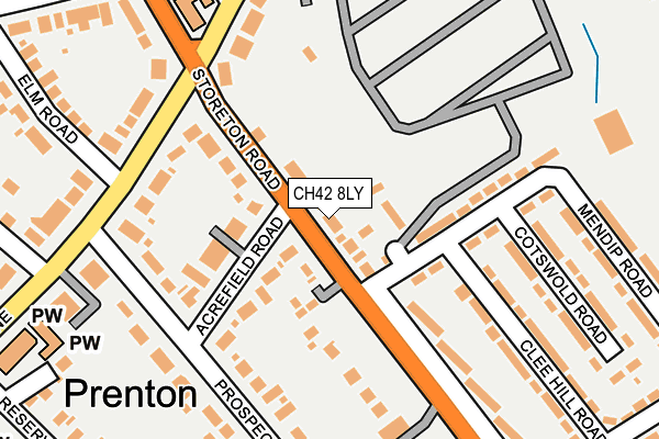 CH42 8LY map - OS OpenMap – Local (Ordnance Survey)