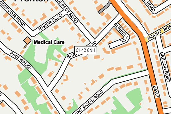 CH42 8NH map - OS OpenMap – Local (Ordnance Survey)