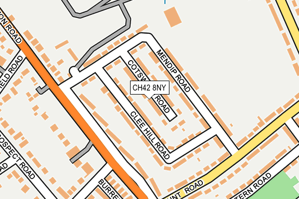 CH42 8NY map - OS OpenMap – Local (Ordnance Survey)
