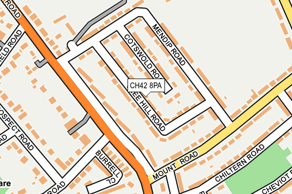 CH42 8PA map - OS OpenMap – Local (Ordnance Survey)