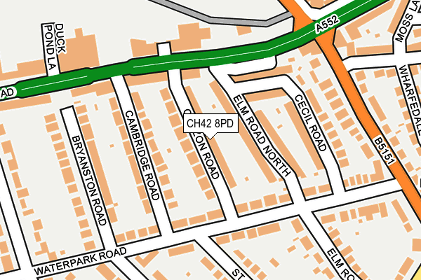 CH42 8PD map - OS OpenMap – Local (Ordnance Survey)