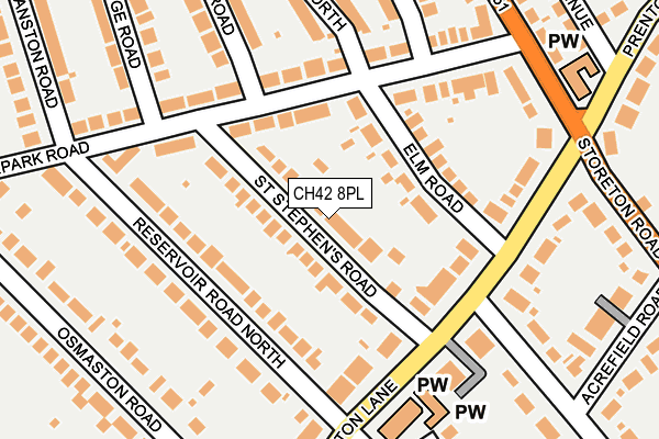 CH42 8PL map - OS OpenMap – Local (Ordnance Survey)