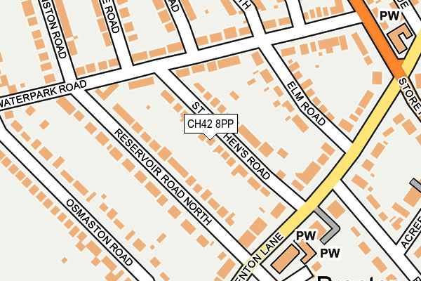 CH42 8PP map - OS OpenMap – Local (Ordnance Survey)