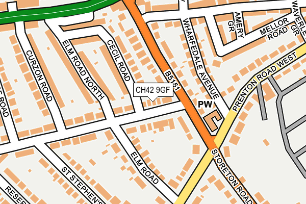 CH42 9GF map - OS OpenMap – Local (Ordnance Survey)