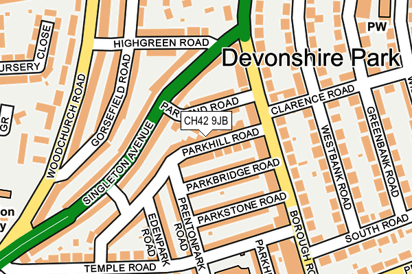 CH42 9JB map - OS OpenMap – Local (Ordnance Survey)