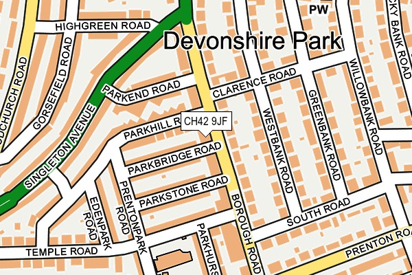 CH42 9JF map - OS OpenMap – Local (Ordnance Survey)