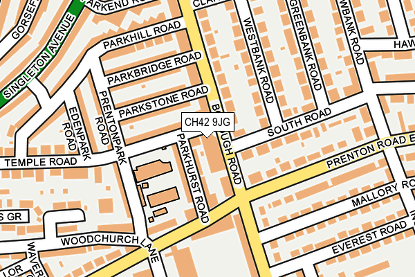 CH42 9JG map - OS OpenMap – Local (Ordnance Survey)