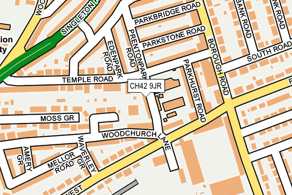 CH42 9JR map - OS OpenMap – Local (Ordnance Survey)