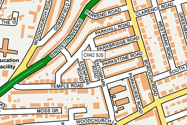 CH42 9JS map - OS OpenMap – Local (Ordnance Survey)
