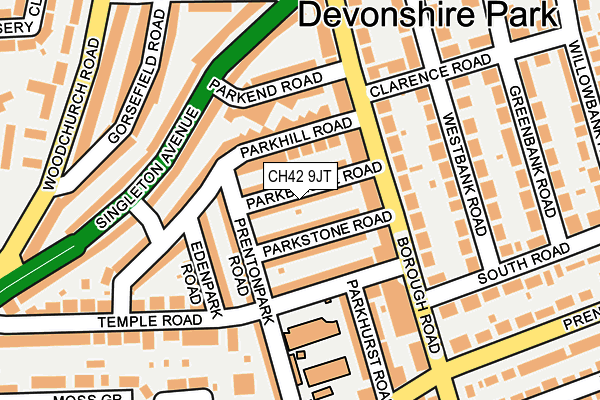 CH42 9JT map - OS OpenMap – Local (Ordnance Survey)