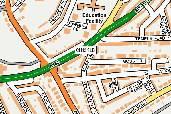 CH42 9LB map - OS OpenMap – Local (Ordnance Survey)