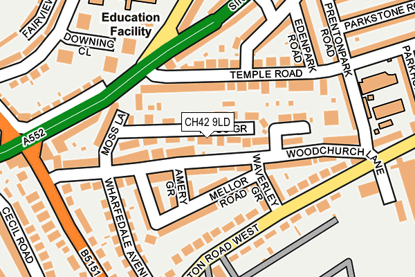 CH42 9LD map - OS OpenMap – Local (Ordnance Survey)