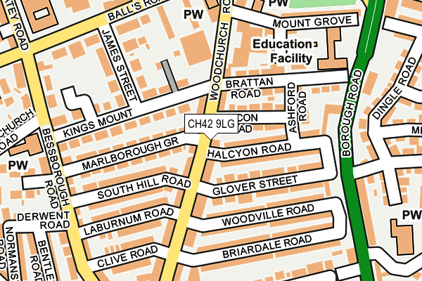 CH42 9LG map - OS OpenMap – Local (Ordnance Survey)