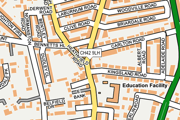 CH42 9LH map - OS OpenMap – Local (Ordnance Survey)