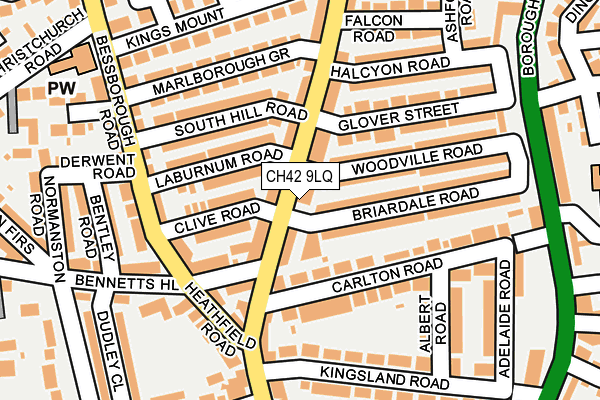 CH42 9LQ map - OS OpenMap – Local (Ordnance Survey)