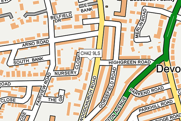 CH42 9LS map - OS OpenMap – Local (Ordnance Survey)
