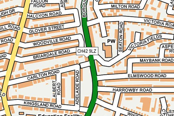 CH42 9LZ map - OS OpenMap – Local (Ordnance Survey)