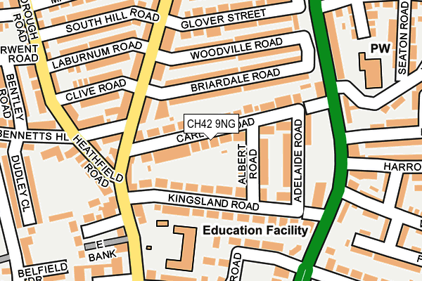 CH42 9NG map - OS OpenMap – Local (Ordnance Survey)