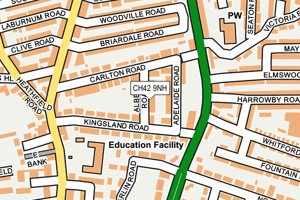 CH42 9NH map - OS OpenMap – Local (Ordnance Survey)