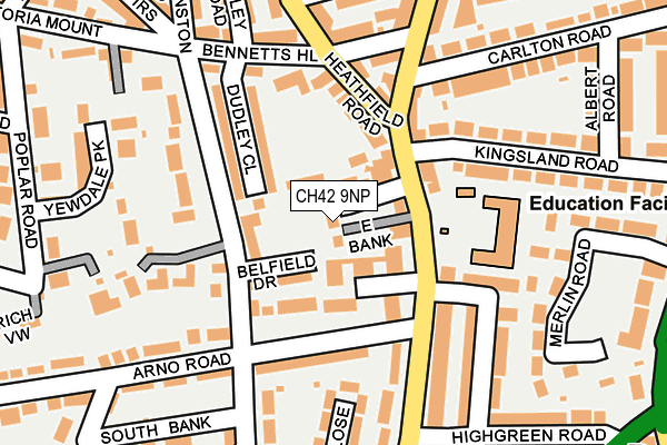 CH42 9NP map - OS OpenMap – Local (Ordnance Survey)