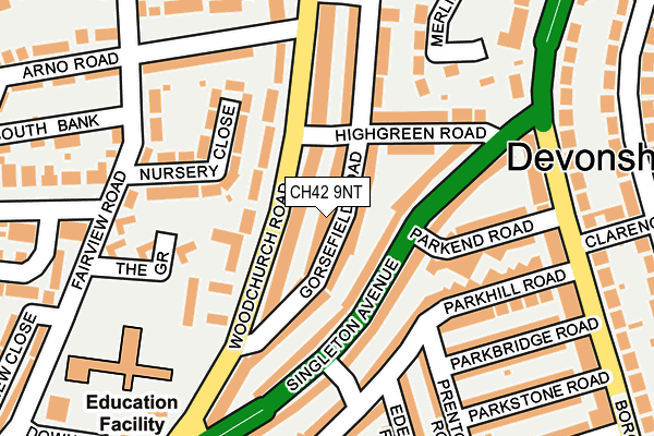 CH42 9NT map - OS OpenMap – Local (Ordnance Survey)