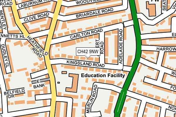 CH42 9NW map - OS OpenMap – Local (Ordnance Survey)