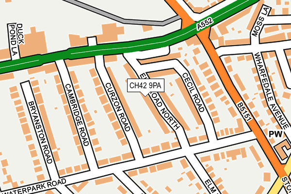CH42 9PA map - OS OpenMap – Local (Ordnance Survey)