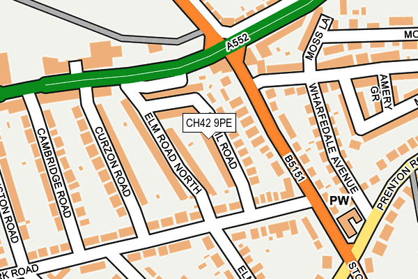 CH42 9PE map - OS OpenMap – Local (Ordnance Survey)