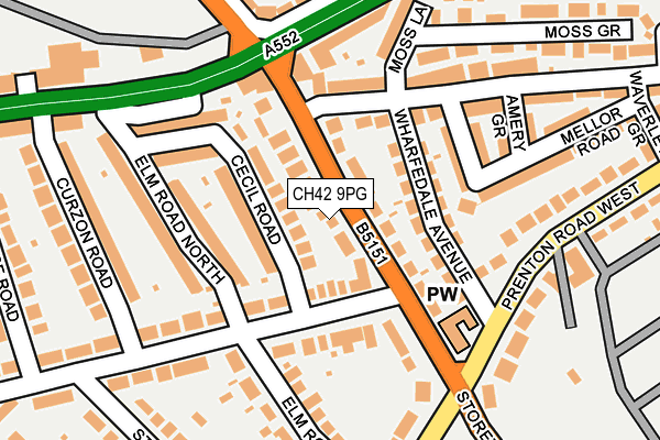 CH42 9PG map - OS OpenMap – Local (Ordnance Survey)