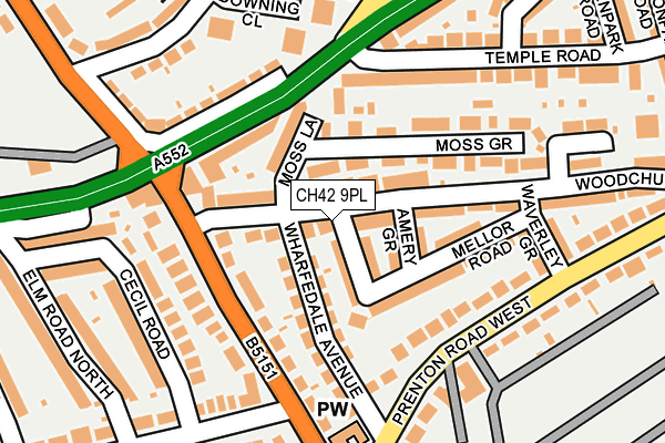 CH42 9PL map - OS OpenMap – Local (Ordnance Survey)