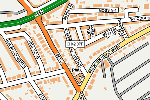 CH42 9PP map - OS OpenMap – Local (Ordnance Survey)