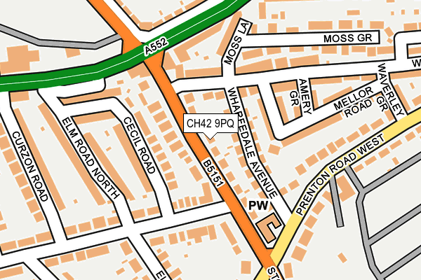 CH42 9PQ map - OS OpenMap – Local (Ordnance Survey)