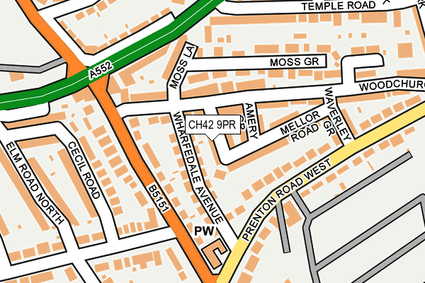 CH42 9PR map - OS OpenMap – Local (Ordnance Survey)