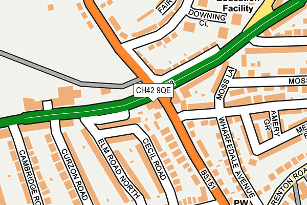 CH42 9QE map - OS OpenMap – Local (Ordnance Survey)