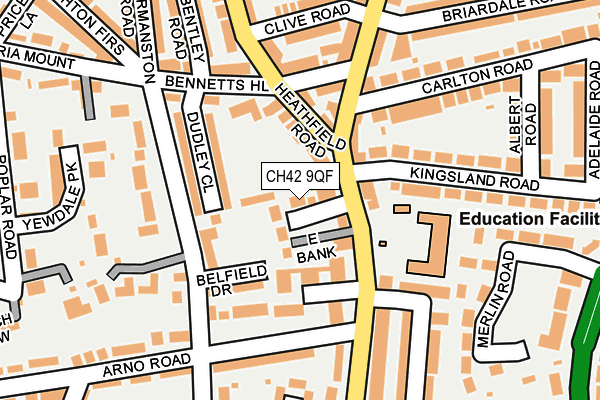 CH42 9QF map - OS OpenMap – Local (Ordnance Survey)