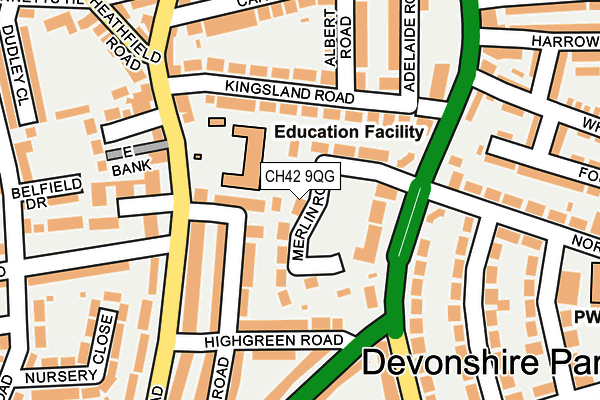 CH42 9QG map - OS OpenMap – Local (Ordnance Survey)