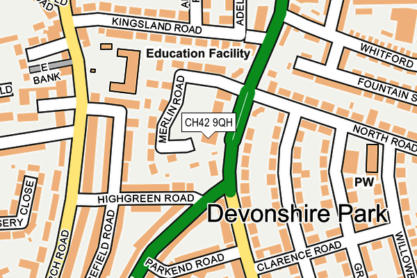 CH42 9QH map - OS OpenMap – Local (Ordnance Survey)