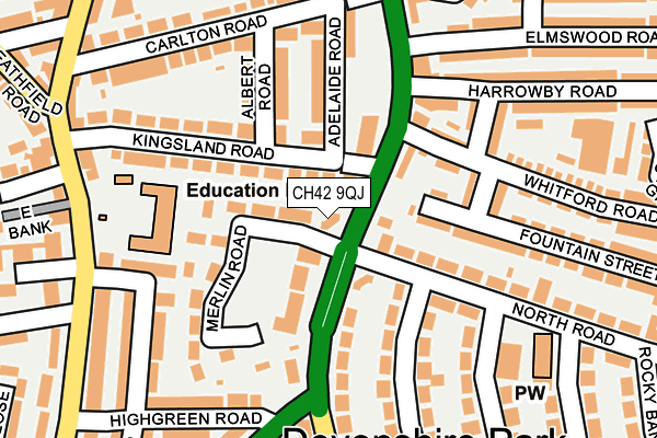 CH42 9QJ map - OS OpenMap – Local (Ordnance Survey)