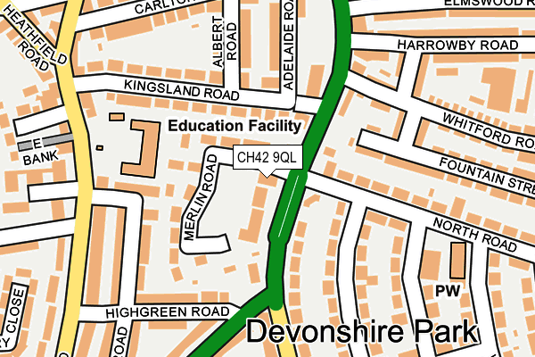 CH42 9QL map - OS OpenMap – Local (Ordnance Survey)